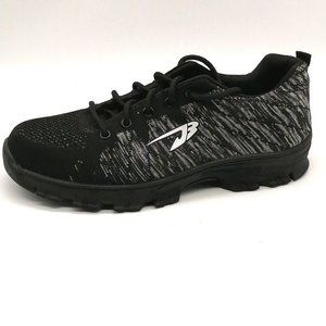 Fashion Safety Shoes Mens Lace‎ Up Sneakers Black White Low Top Flat Heel EUR 44